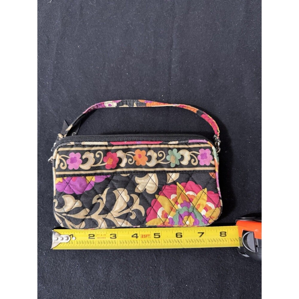 Vera Bradley Small Handbag Suzani Black Floral Mini - Picture 8 of 9